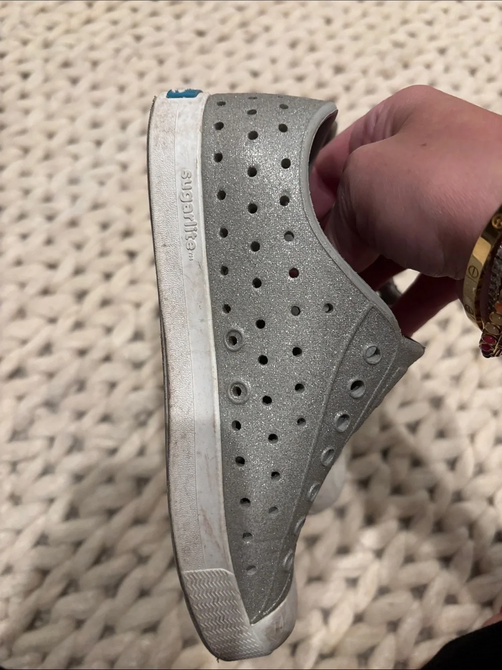 Native Metallic Silver Jefferson Slip-On Sneakers